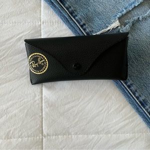 Ray-Ban Sunglasses Case Black Faux‎ Leather Pebbled Softcase Medium